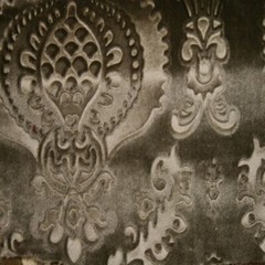 Brocade Damask Velvet Fabric, Ideal Embossed Material for Upholstery Tablecloths