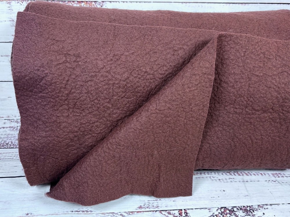 Vintage National Nonwovens Chocolate Brown Wool Blend Felt Felted Homespun BTHY