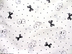 KOKKA Bichon Frise Dogs Dots and Bows Cotton Fabric Made in Japan BTHY