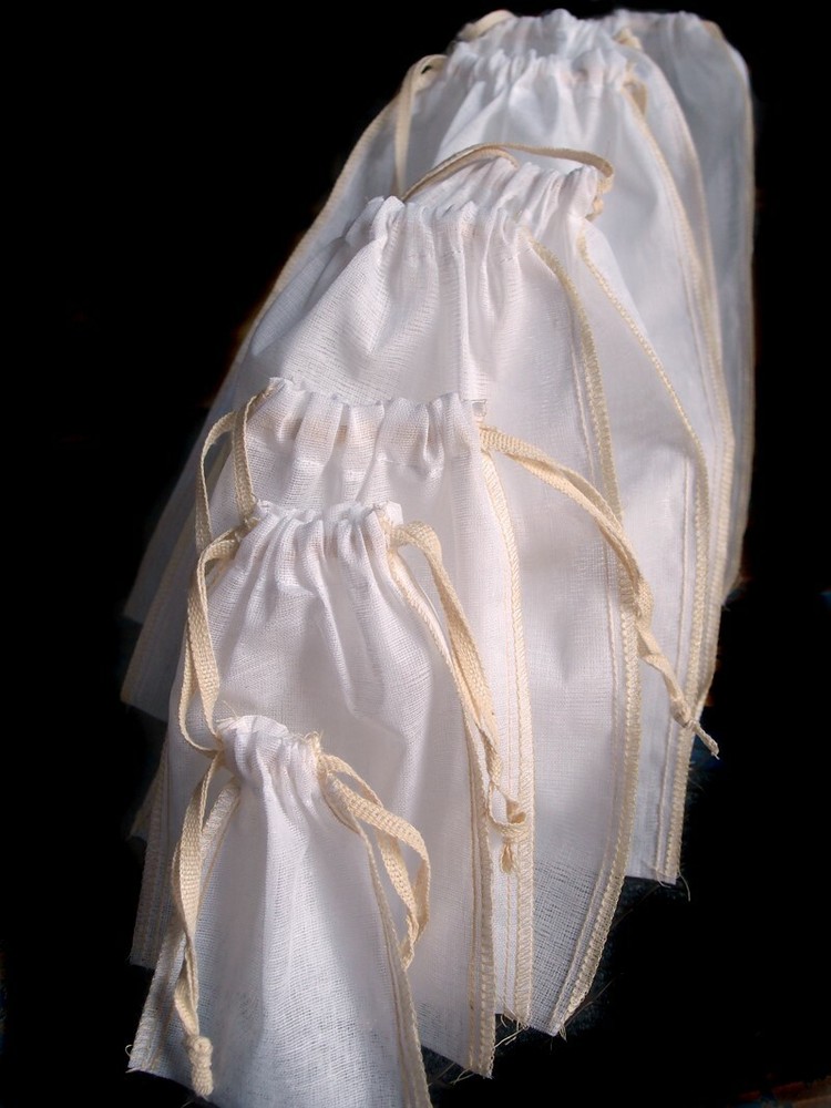 Cheesecloth Bags with Ivory Edge (12 Pack) Premium Quality