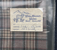 Vintage White Mountain Woolens 100% Wool Tartan Plaid Fabric 1 Yd 60” Taupe
