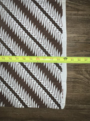 NEW Fabric Batik Material Brown White Tebal Santoso Authentic Indonesia 84 x 43