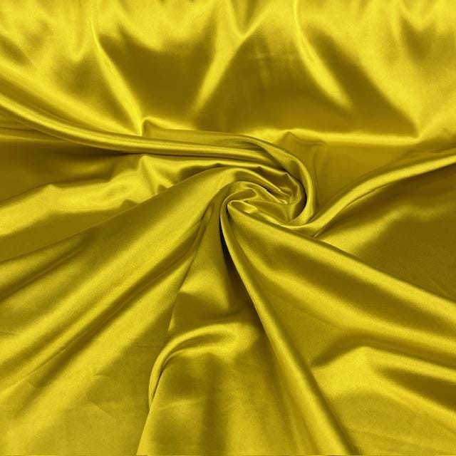 Stretch Satin Charmeuse Neon Yellow Polyester Spandex 58 Inch Width Fabric
