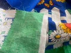 2.33Y Fabric Traditions 1996 Picket Fence Butterfly Ladybug Daisy Bee #2565 VTG