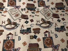 1.5-YARDS Vintage-Look Heavy Upholstery Fabric BABY NURSERY THEME 54″