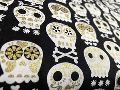 MICHAEL MILLER “BONE HEAD” CM4425 Black GOLD Glitter by the 1/2 yard