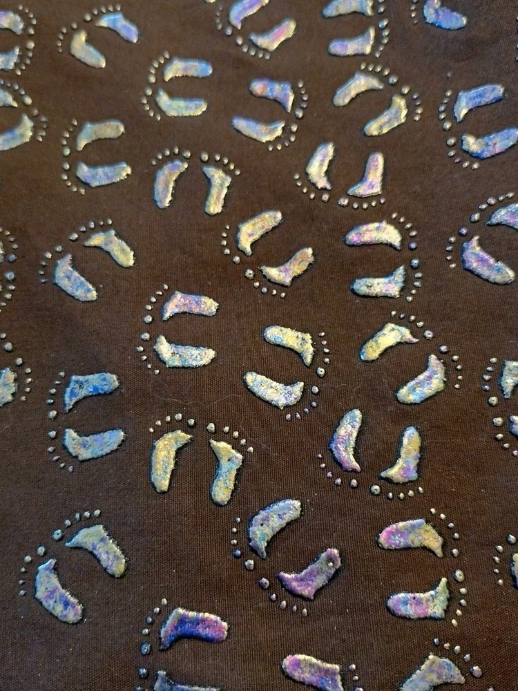 Metallic Brocade Fabric Brown Iridescent Lifted Cloque 3 1/3 Yards Feet Pattern