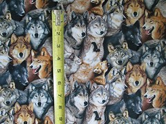 REALISTIC WOLVES HOWLING WOLF COTTON FABRIC FQ