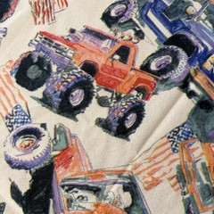 Sexy Country Men Cotton Flannel Fabric Shirtless Cowboys Trucks Flags