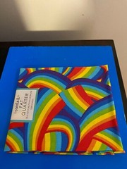 BRAND NEW CREATE IT 100% COTTON RAINBOW SKYPRECUT SEWING AND CRAFT FABRIC 18″X21