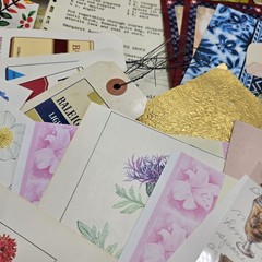 Junk Journal Lot 1Lb Ephemera Trim Lace Fabric Craft Collage Paper Book Cover