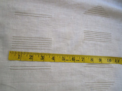 Beige Linen White Tan embroidered lines 129″ Wide Curtain Bedding fabric BTyd