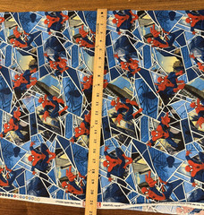 NEW Marvel Spiderman Super Hero DC Comics Cotton Fabric 1 Yard