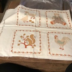 Ameritex Farm Theme Panel Quilt Fabric, Antique/Vintage, Beige Brown Red Green