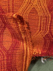 VTG MCM Woven Sheer Geometric Pattern Fabric 2 Cuts-5.1 Yard Total Textured