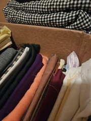 11lb Lot Mixed Vintage Fabric Pieces most Under 1 Yd All Types Colors