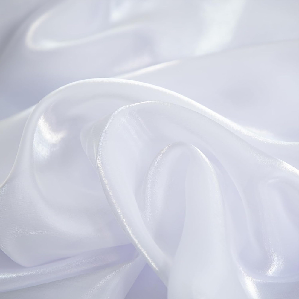 Sparkle Organza Fabric, 59In Wide 10Yd Continuous, White | 100% Polyester with P