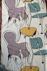 RARE Ikea of Sweden Two Pieces Colorful Chairs Print Fabric Kirsi Sundall 2011