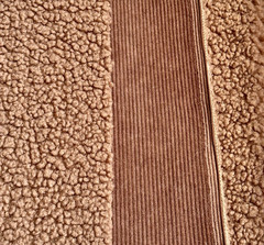 Double Sided Brown Teddy Bear Fleece & Corduroy Fabric 11″x59″ Sewing Remnant