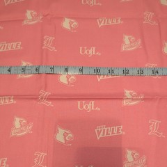 University of Louisville Cardinal pink fabric 1 and 1/4 yd