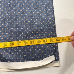 vintage dupont upholstery fabric blue floral cotton 63×54 1.75 yards