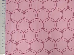 Pink FLANNEL Fabric Maroon Circles All Cotton BY THE YARD 46 Inch WIDE