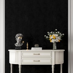 Self Adhesive Velvet Wallpaper – Black Peel and Stick