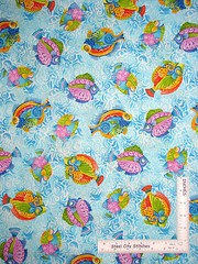 Fish Fishes Nautical Aqua Cotton Fabric QT 24334-Q Jewels of the Sea By Yard
