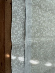 White On Cream Flowers And Vines 100% Cotton ~ 1 1/3Yds ~ One Piece