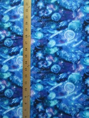 Galaxy Planets Stars Lights Space Blue Purple Colors Cotton Fabric FQ