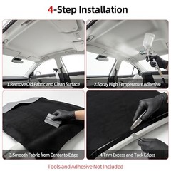 Suede Auto Headliner Fabric 98″ x 60″, Foam Backed Roof Liner | 98″ L × 60″ W