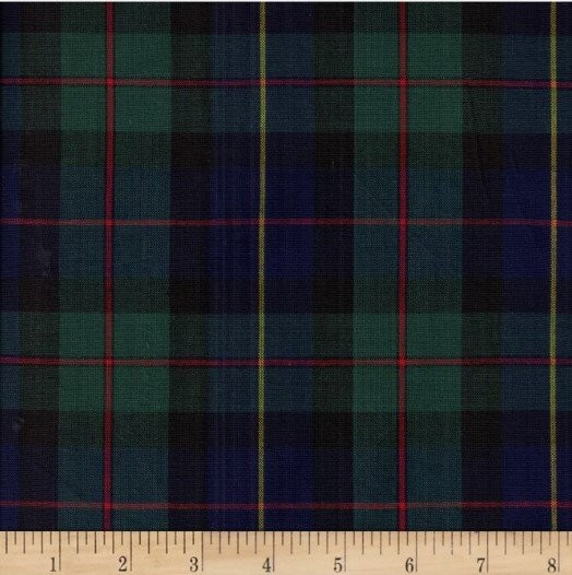 Cotton Classic Tartans Plaid Green Navy Red Yellow Fabric Print by Yard D154.11