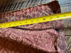 Burgundy Wine Red Gold Upholstery Fabric Brocade Geometric Classic 102″ x 56″