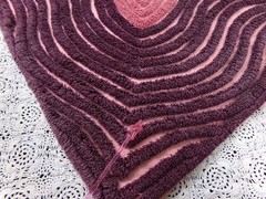 hypnotic sunkissed vtg chenille bedspread fabric pink mauve optic 16″ x 25″