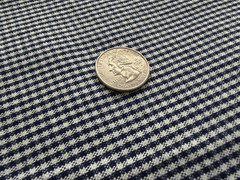 Woven navy & white check plaid fabric, 5.5 yard length, 59″ wide. For aprons +