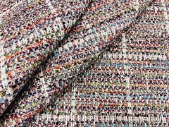 Clarke & Clarke Mingled Tweed Check Uphol Fabric- Sezane Berry 1.25 yds F1391/02