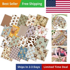 60 Pcs 10 x 10 Inch Highland Cow Quilting Fabric Squares Vintage Highland Cow…