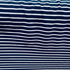 Swimwear Fabric Spandex Stretch Nylon Navy Blue & White Stripes print by Yard