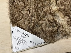 17” X 19” Upholstery Sample Bentley Brown Faux Fur, Super Soft