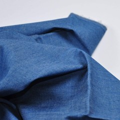 Indigo Blue 4.8 oz 100% Cotton Denim Chambray Fabric,56 Inches Wide, by The Yard