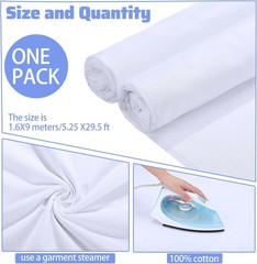 Quality Cotton Muslin Fabric 10 Yards Bleached White for Curtains and Crafts