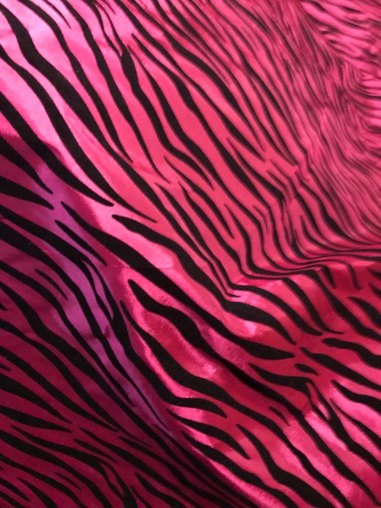 Pink/Black Taffeta Zebra Design Fashion Fabric by the yard 60”Wide High Quality