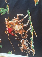 Cowboys And Indians Fabric 2 yd X 44”w Rodeo Western Cowboy Horse Nos/ Clean
