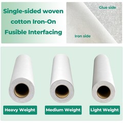 Woven Cotton Iron-On Fusible Interfacing 16.1″ x 10 Yards Heavyweight Fabric DIY