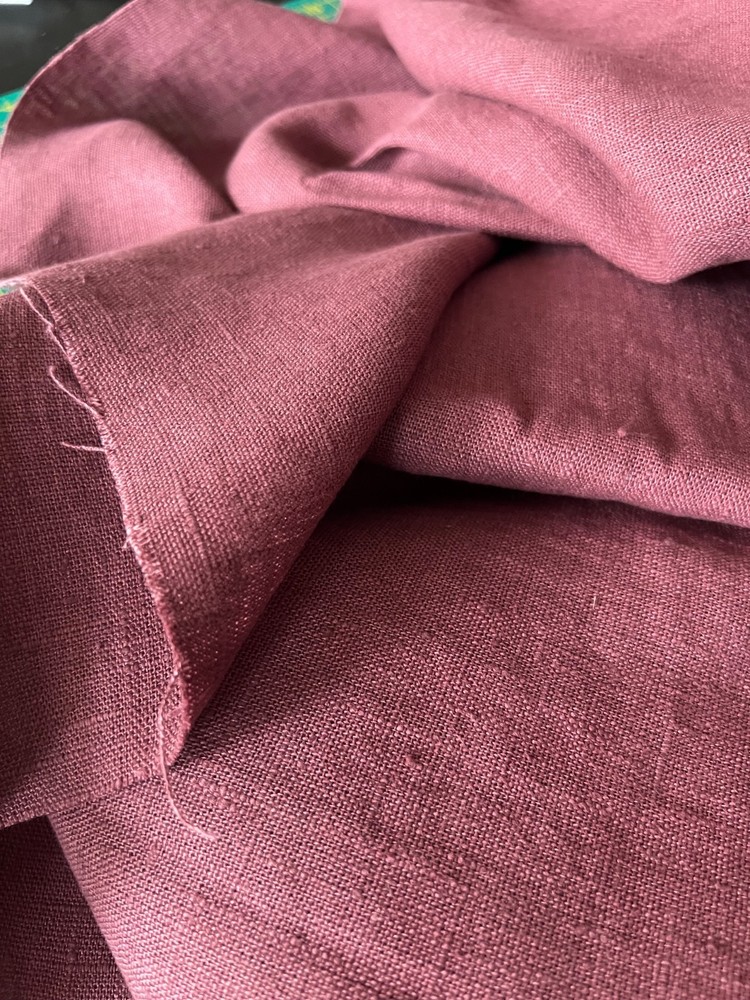 Fabrics Store Out Of Print Linen 5 Yds Red Lilac Vuillard Artist Series heavy