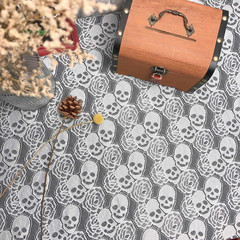White Skull Lace Fabric, 60 * 36 Inches Solid Fabric Lace, 1 Yard Floral Wedd…