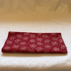 Red Gold Metallic Christmas Poinsettia Cotton Fabric 44 X 29