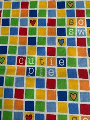 3.5 yds x 44” Lil Ones Dena Designs Colorful Squares Cotton Fabric Unisex Baby