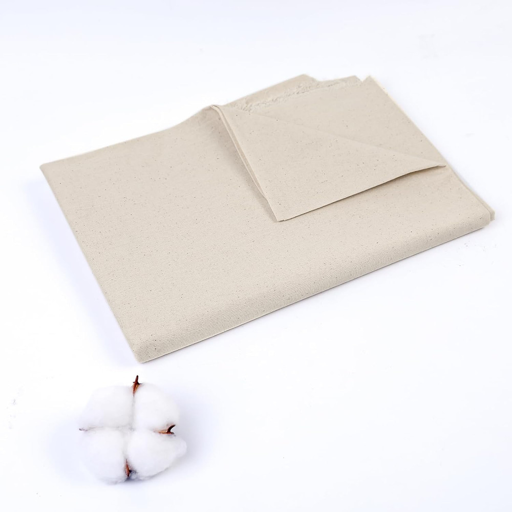 100% Cotton Muslin Fabric, 60 Inch X 5 Yards Unbleached Muslin Linen Fabric by t