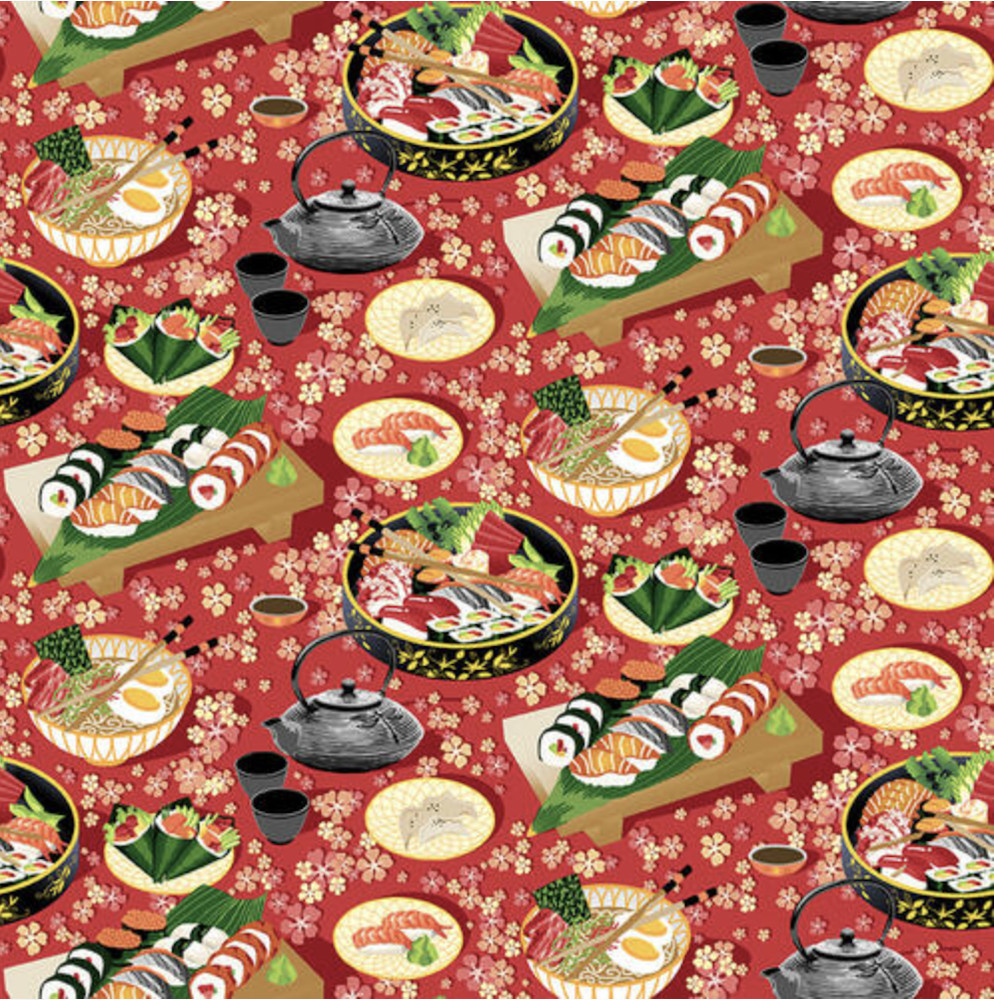 Blank Quilting Soho Sushi Bento Boxes w/ Tea Fabric By The Yard